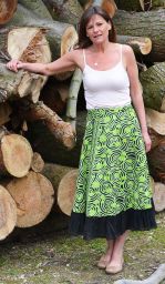 Swirl Pattern - Wrapover Skirt - Lime Green