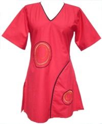Short Sleeved Cotton Tunic With Circles