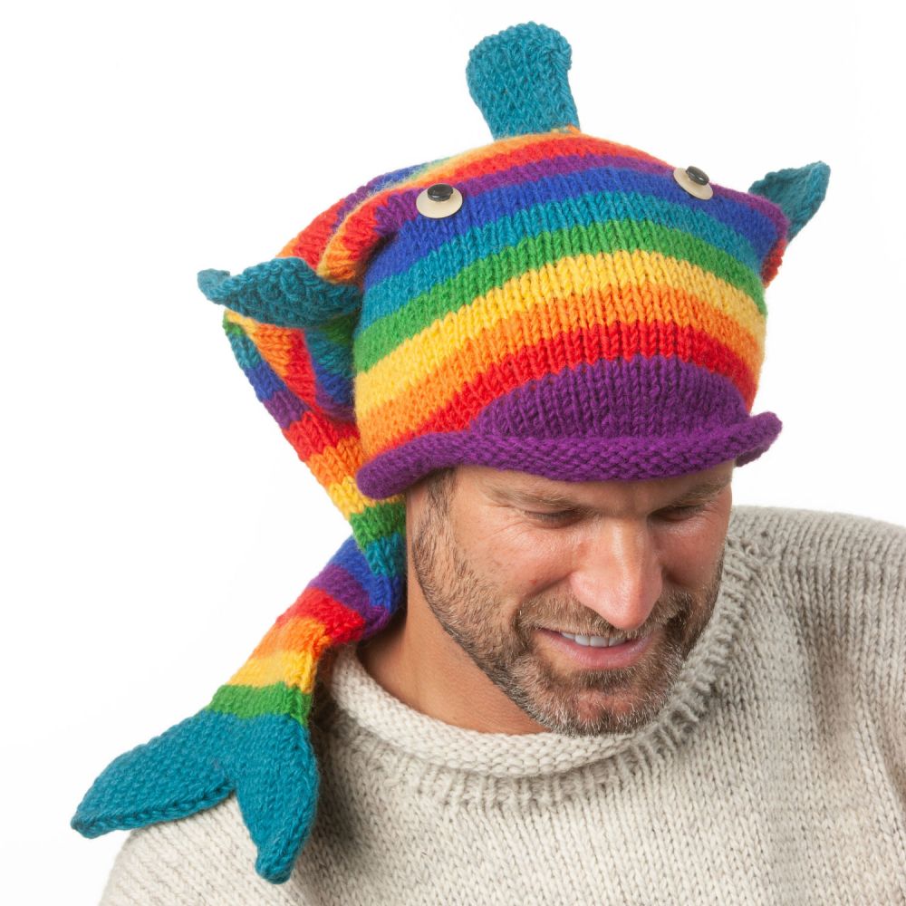 Knitted fish hat online