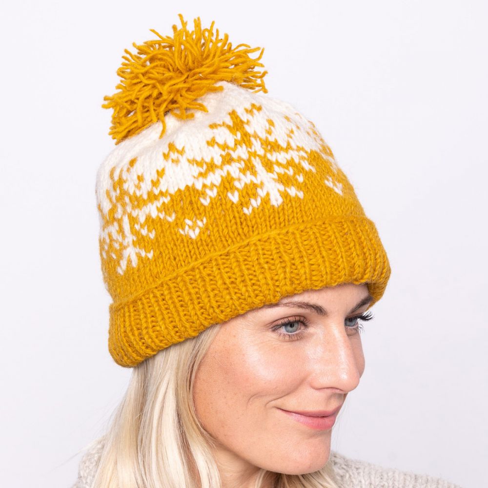 gold bobble hat