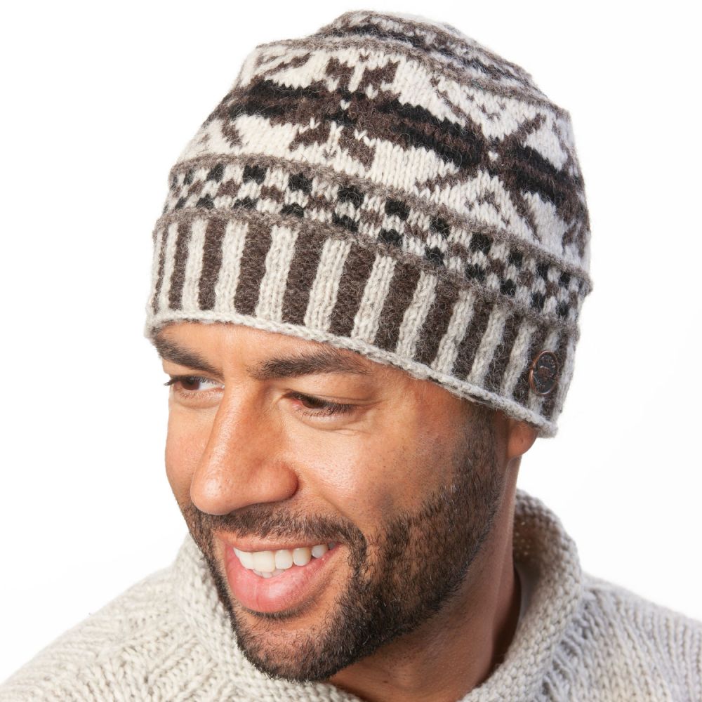 Cosmos beanie hand knit stone