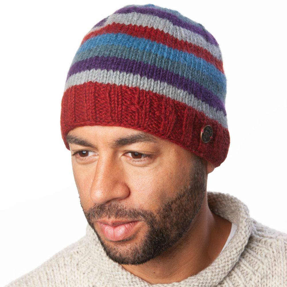 Striped knit hat online