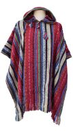 Short - brushed gheri cotton - poncho - red