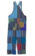 Stonewashed Gheri & Plain Patchwork Dungarees - Blues