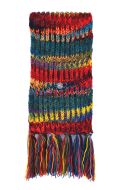 Long hand knit - electric stripe scarf - red