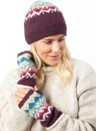 Pure Wool - Jewel Drop Beanie - Aubergine