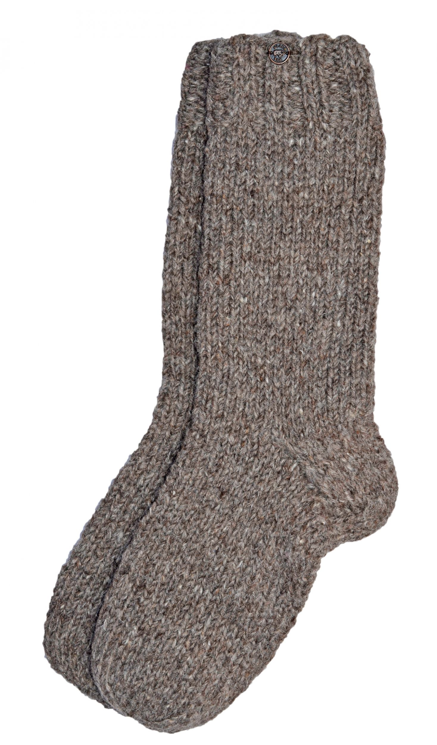 Pure wool - hand knit - socks - plain pale grey | Black Yak