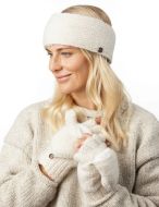 Pure Wool Sherpa Fleece Lining - Fine Wool Mix Headband - White