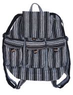 Multi Stripe Cotton Rucksack - Brown Multi