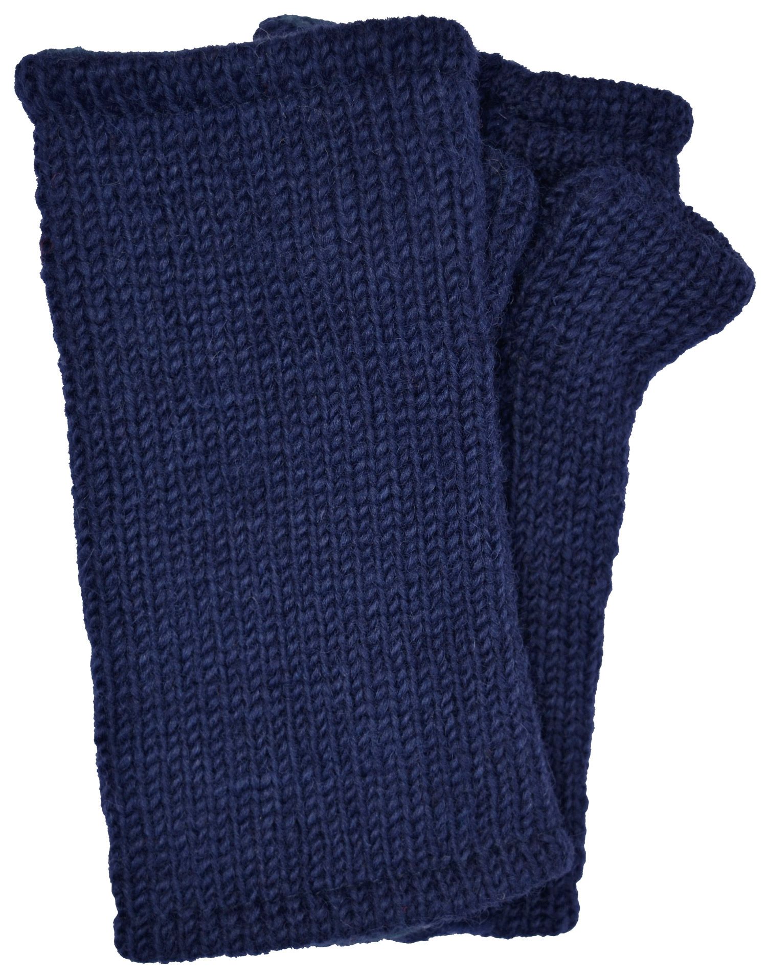 Children's Fleece Lined plain Wristwarmers - Blue | Black Yak