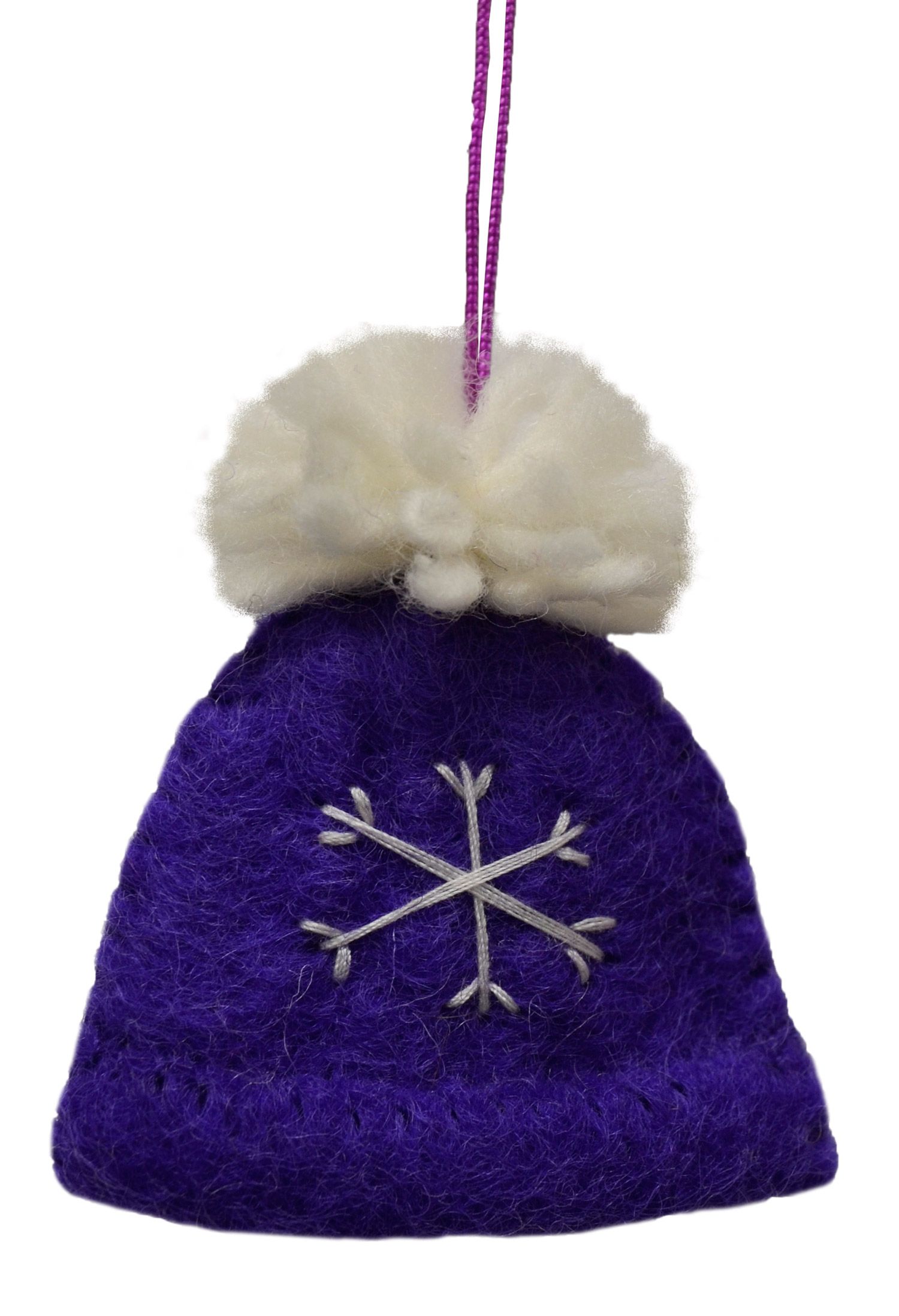 purple bobble hat