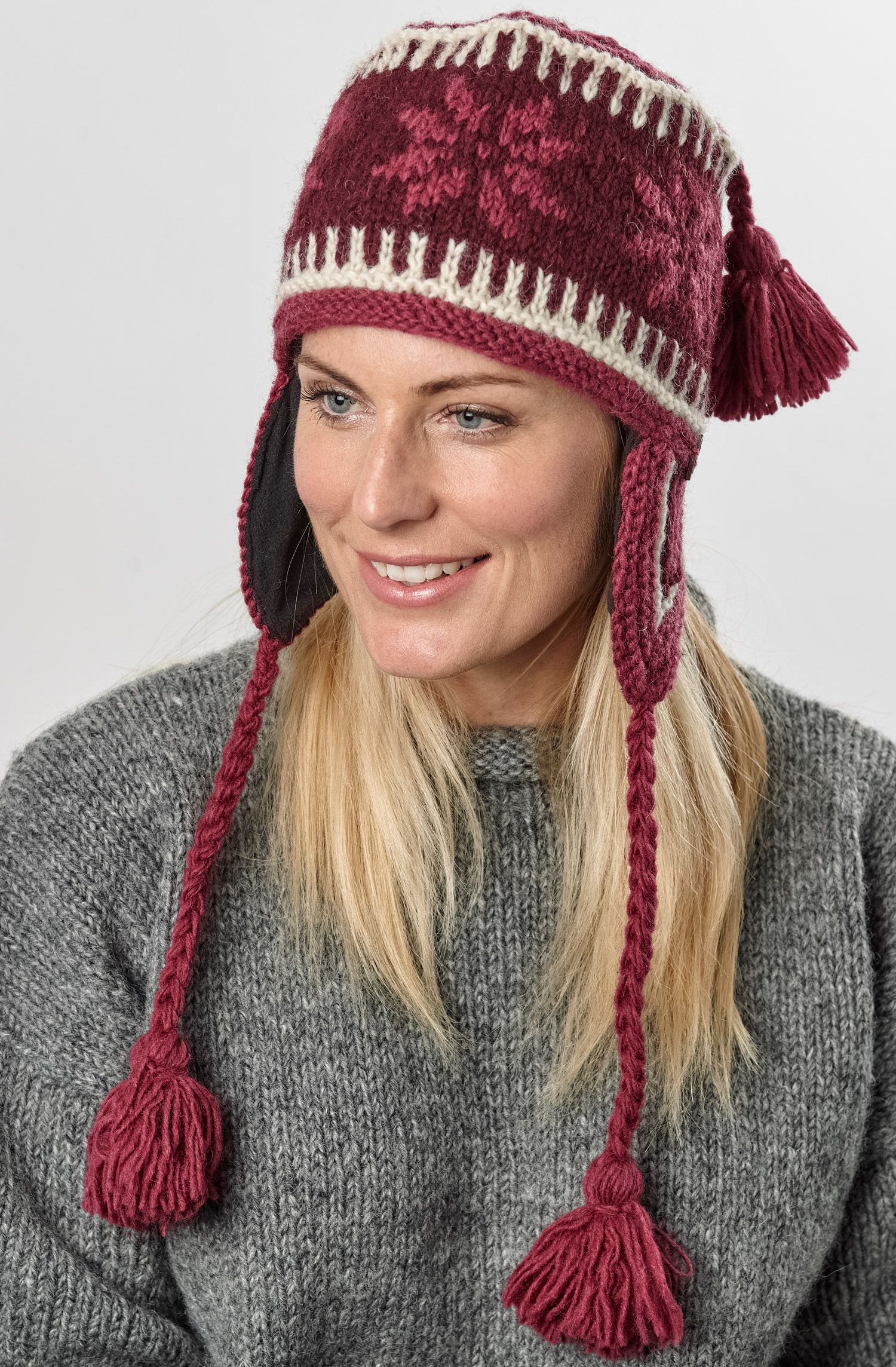 knit flap hat