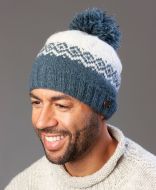 Naya Pure Wool - Dot Diamond bobble hat - White Graphite