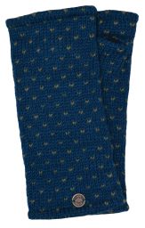 Fleece lined wristwarmer - tick -  Teal/olive