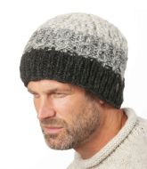 sherpa fleece - cable beanie - grey