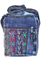 Small Hand Embroidered Bag - Dark Blue