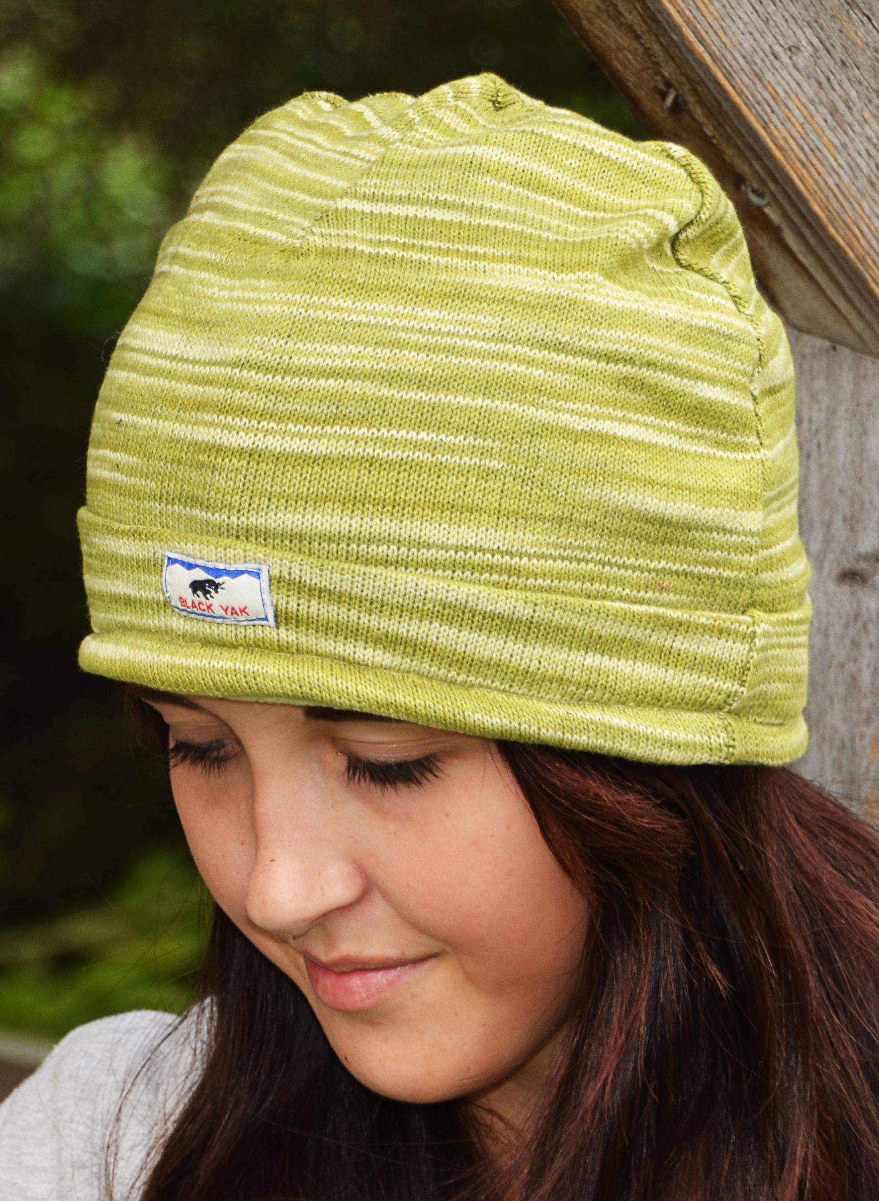 Download Soft cotton - half fleece lined - turn up - beanie - Green ...