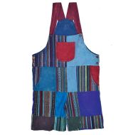 Stonewashed Gheri & Plain Patchwork Short Dungarees - Blues