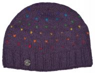 Pure Wool Rainbow tick beanie - grape