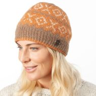 Pure wool - NAYA - Double Zigzag Beanie - Apricot