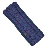 Pure Wool Fleece Lined - Cable Headband - heather blue