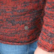 Handmade Pure Wool - two tone jumper - spice/charcoal