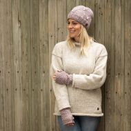 Handmade Pure Wool - plain jumper - Pale grey