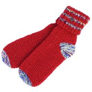 Handknit - Lounge socks - red/rainbow