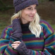 Handmade Pure Wool - stripe jumper - Jewel