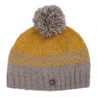 Naya Pure Wool - Dot Diamond bobble hat - honey taupe