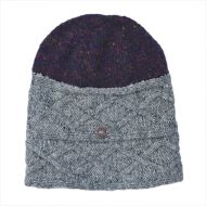 Pure Wool Fjord slouch hat - purple heather/mid grey