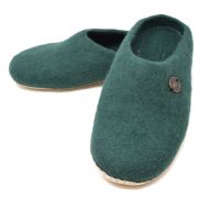 Pure Wool Felt - Slippers - Emerald Green