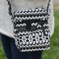 Small Aztec Fabric Bag - Black