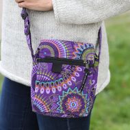 Small Print & Embroidered Bag - Purple