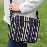 Medium Cotton Stripe Bag - Purple Gheri