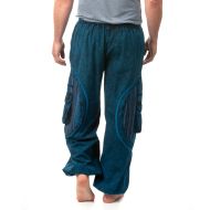 Overdyed Gheri Circle Pocket - Harem Trousers - Blue