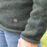 Handmade Pure Wool - heather jumper - pine