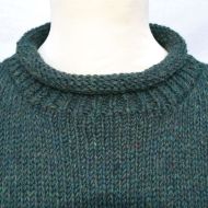 Handmade Pure Wool - heather jumper - pine