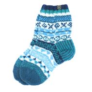 Handknit - Fair Isle Lounge Socks - Blues