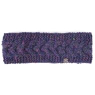 Pure Wool - Rope Cable Headband - Purple Heather