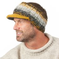 Pure Wool Hand Knitted - Peaked Headband - Mustard