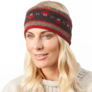 Pure Wool Hand Knit - Mushroom Headband - Deep Red