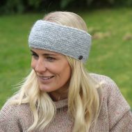 Pure Wool Sherpa Fleece Lining - Fine Wool Mix Headband - Pearl Grey