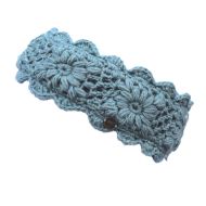 Pure Wool Fleece Lined - Sparkle Crochet Headband - Silk Grey