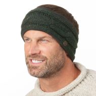 Pure Wool Fleece Lined - Cable Headband - pine heather