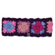 Pure Wool Fleece Lined - Crochet Headband - Aubergine