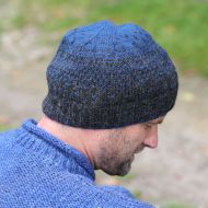 Pure Wool - Charcoal Dual Tick Beanie - Dark Denim