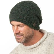 Pure Wool - Weave Baggy Beanie - Pine Heather