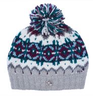 Pure Wool Hand knit - Norse Bobble Hat - Dove Grey