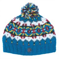 Pure Wool Hand knit - Norse Bobble Hat - Denim Blue